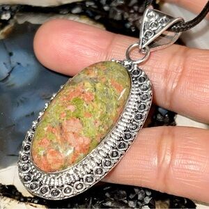 Unakite Jasper Pendant 2 1/4”